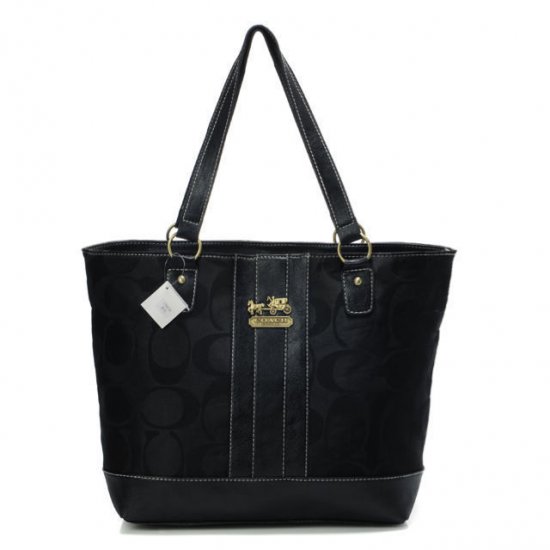 Coach Legacy Logo In Monogram Medium Black Totes BPS - Click Image to Close